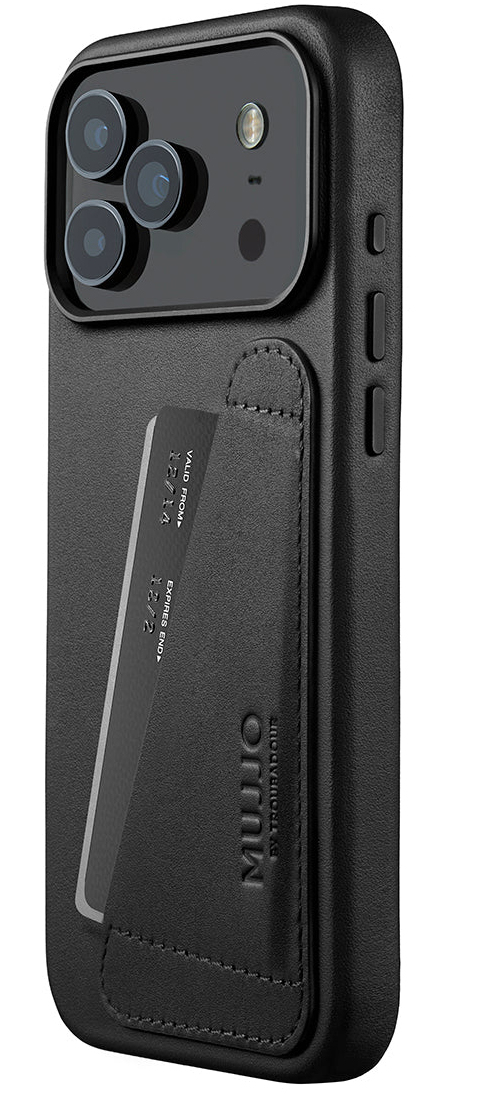 Mujjo Full Leather Wallet&nbsp;iPhone 17 Pro Max hoesje zwart