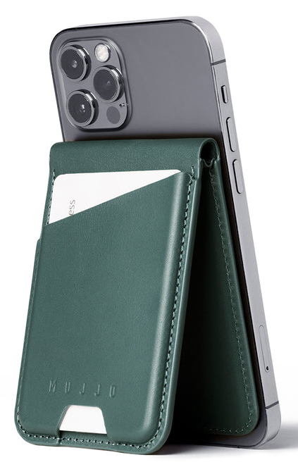 Mujjo MagSafe wallet stand hoesje livid groen