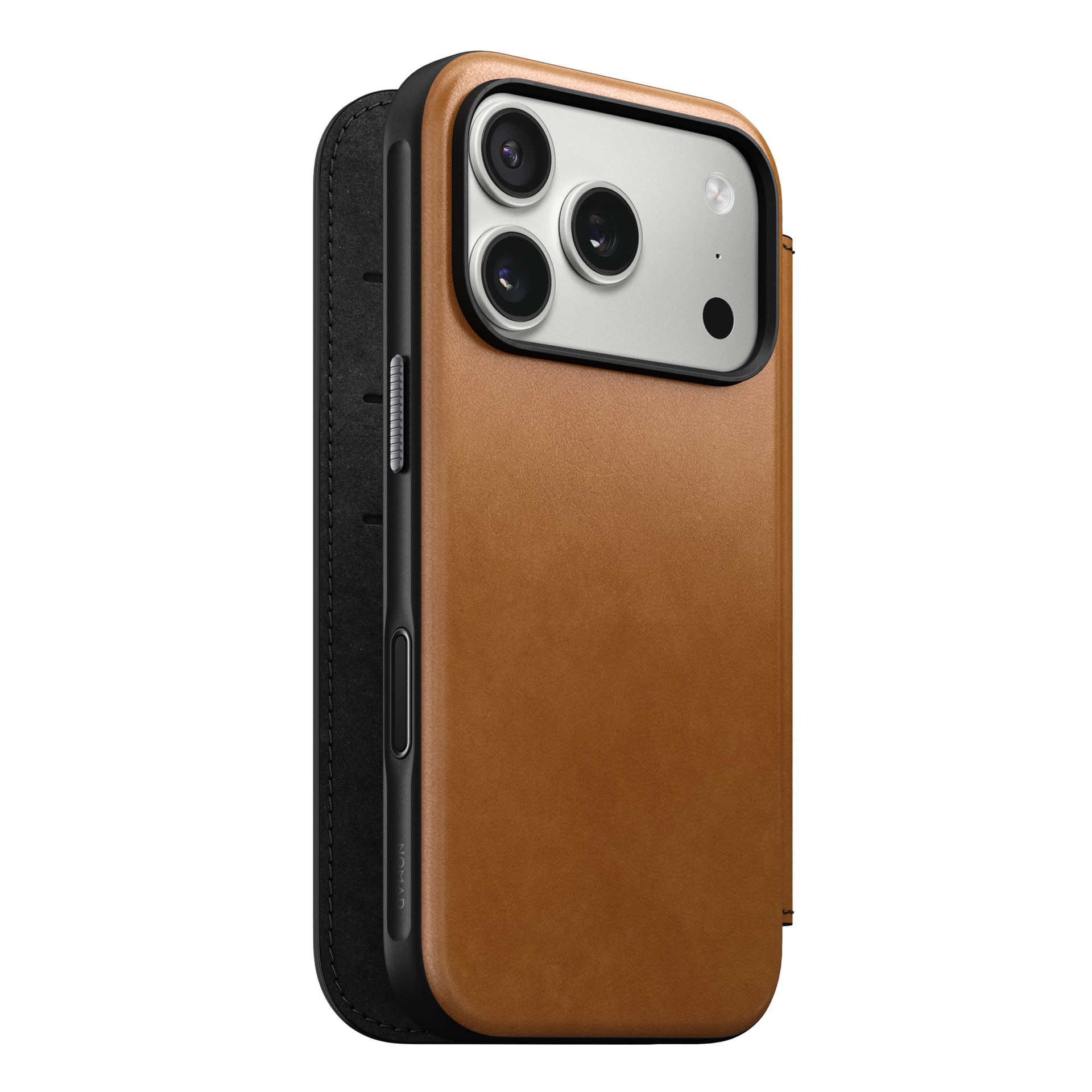 Nomad Modern Leather Folio iPhone 17 Pro hoesje tan