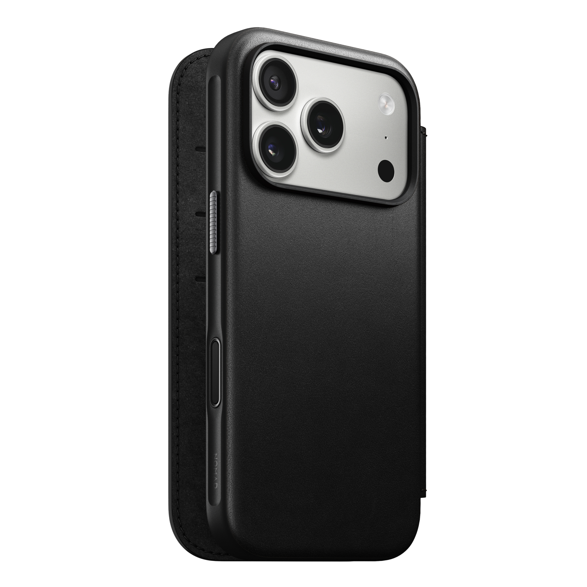 Nomad Modern Leather Folio iPhone 17 Pro hoesje zwart