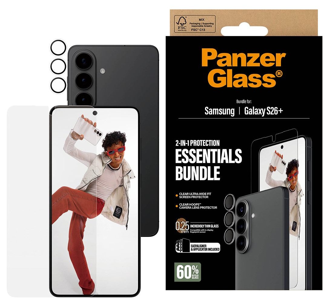 PanzerGlass Galaxy S26+ Plus bundel screenprotector en hoops 