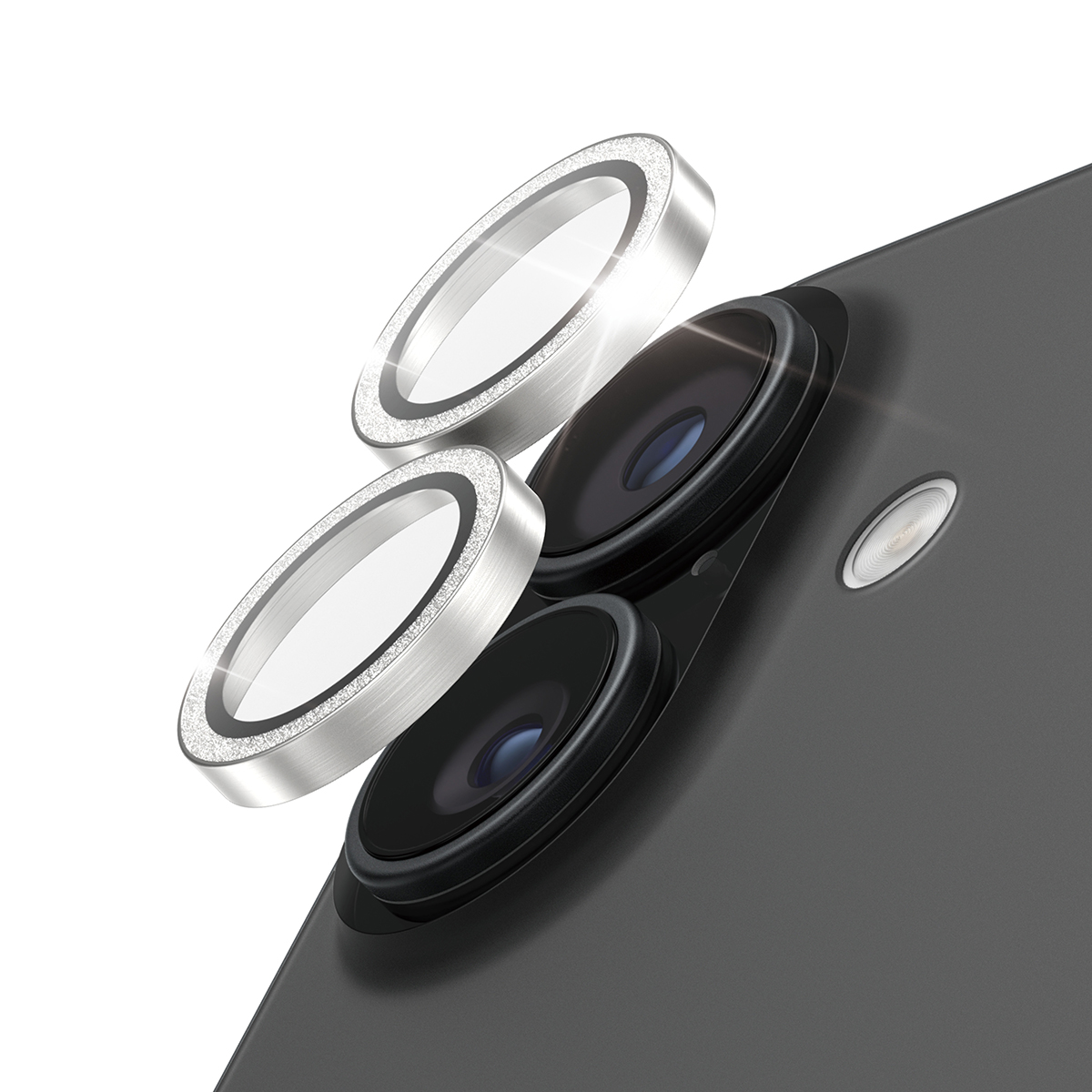 PanzerGlass Hoops Glitter iPhone 17 cameralens protector zilver