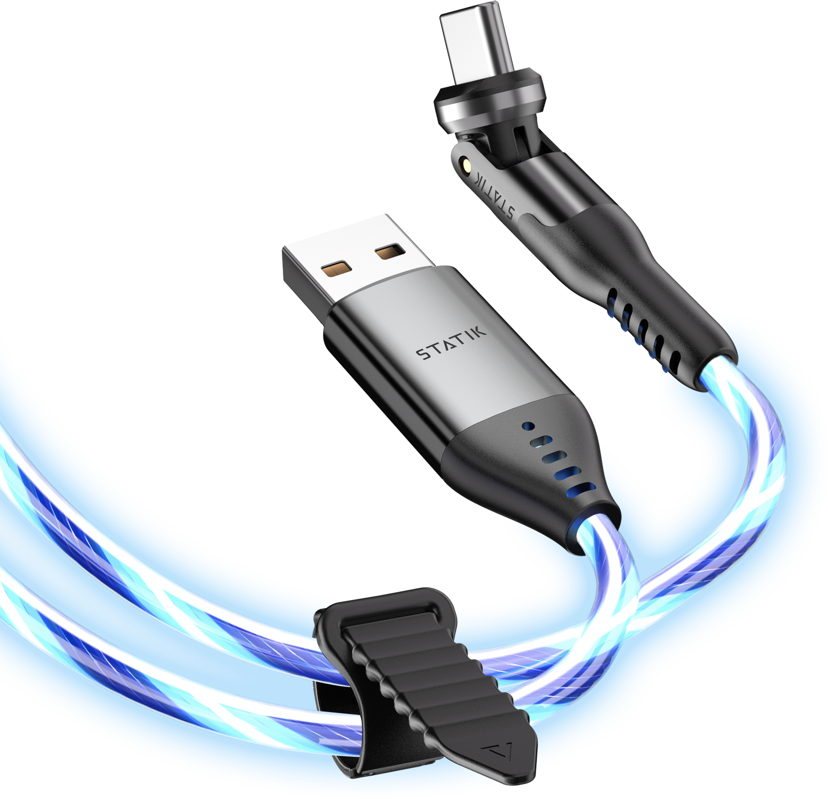 Statik PowerPivot Leuchtendes LED-Kabel USB-A auf USB-C, 100 cm