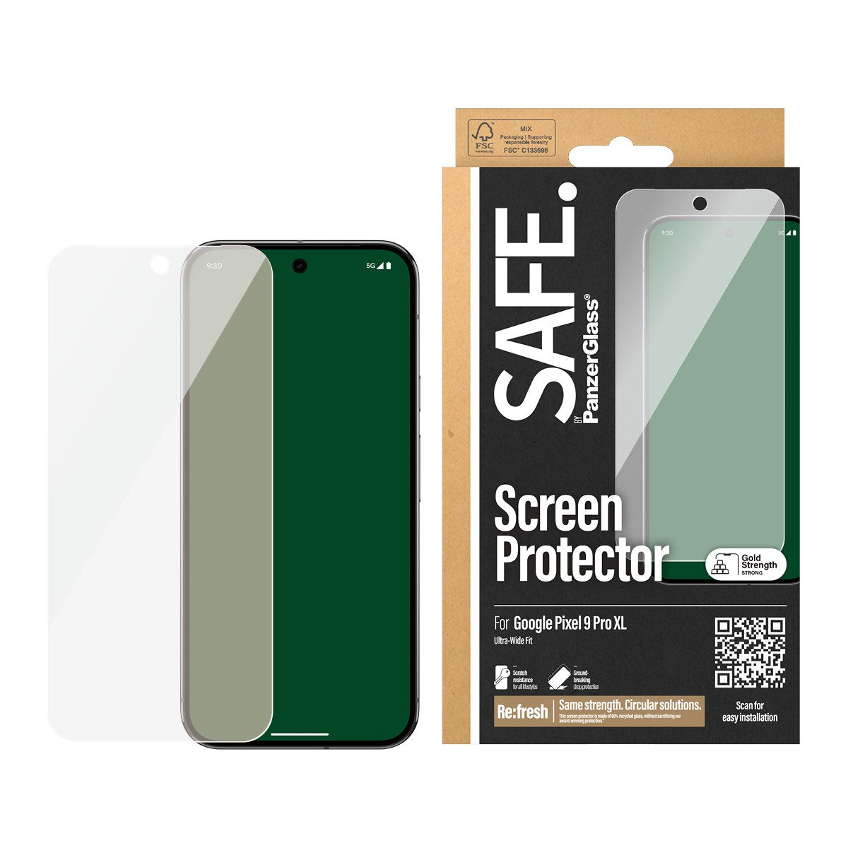 PanzerGlass SAFE Google Pixel 9 Pro XL Ultra Wide Fit Glas-Displayschutzfolie