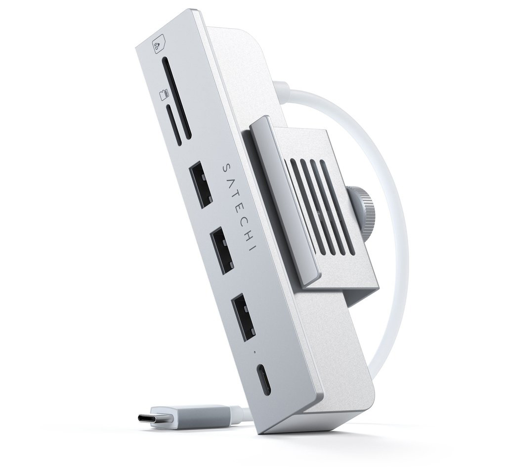 Satechi Aluminium Clamp 24 inch iMac USB-C hub Zilver 