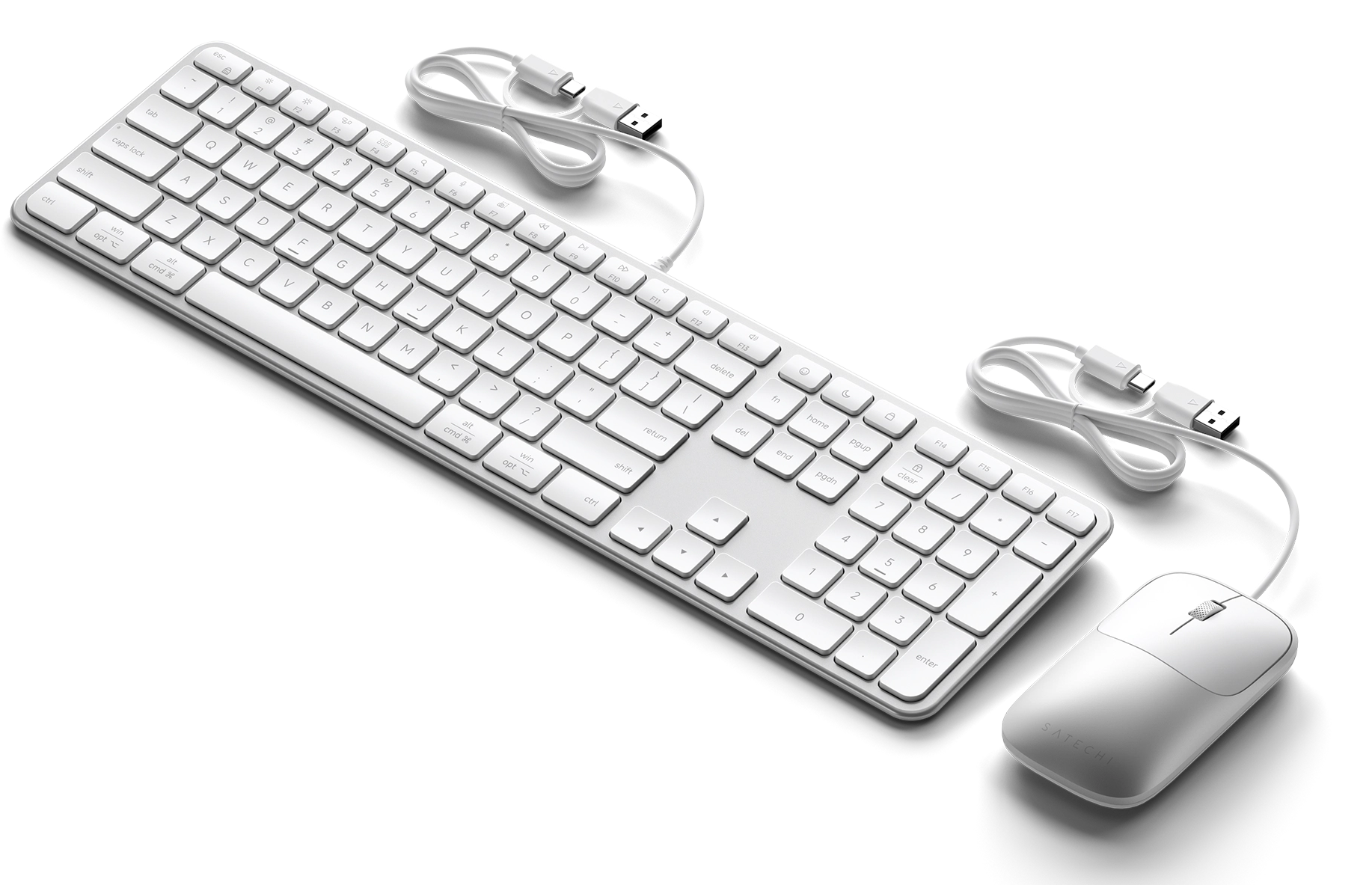 Satechi Slim CLX3 USB-C toetsenbord en muis combo zilver