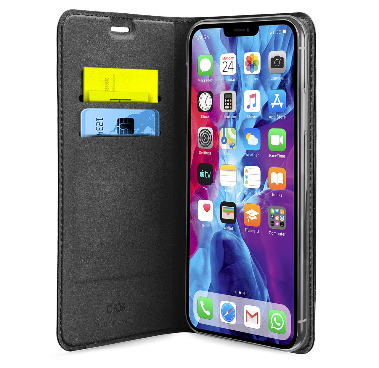 SBS Mobile Book Wallet Lite iPhone 12 mini hoesje Zwart