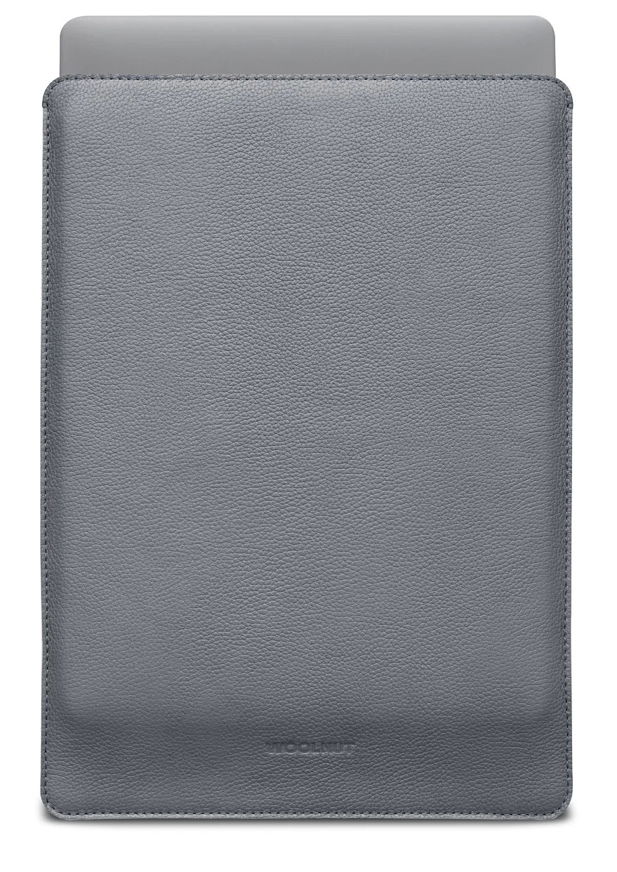 WOOLNUT Leather MacBook Pro 16 inch sleeve grijs