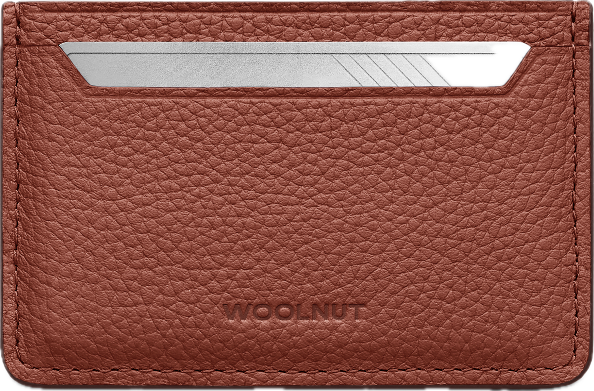 Woolnut leren pasjeshouder cognac