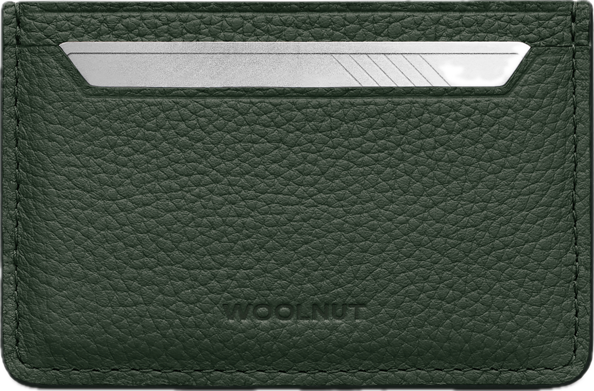 Woolnut leren pasjeshouder groen