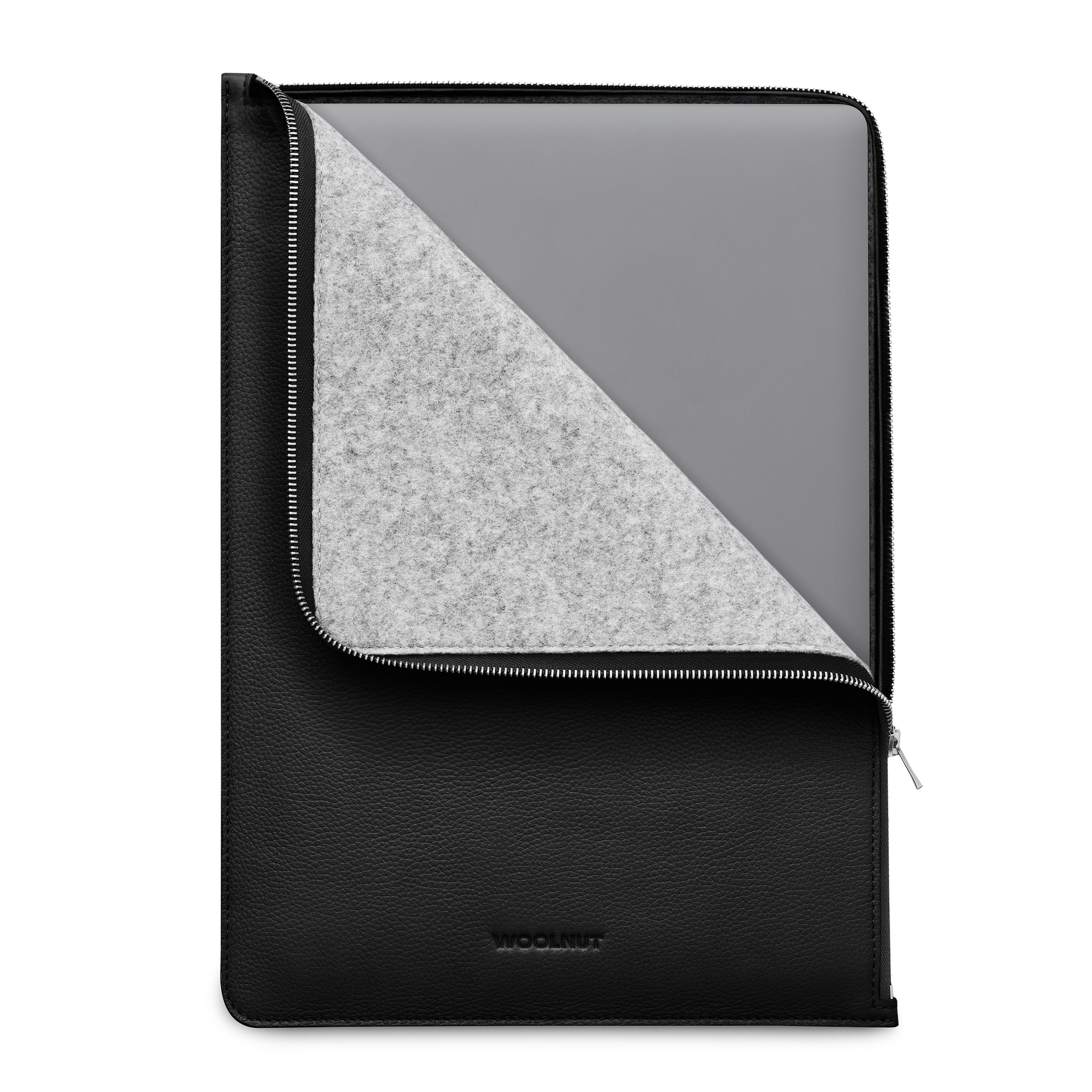 Woolnut Leather Folio MacBook Pro 16 inch hoesje Zwart