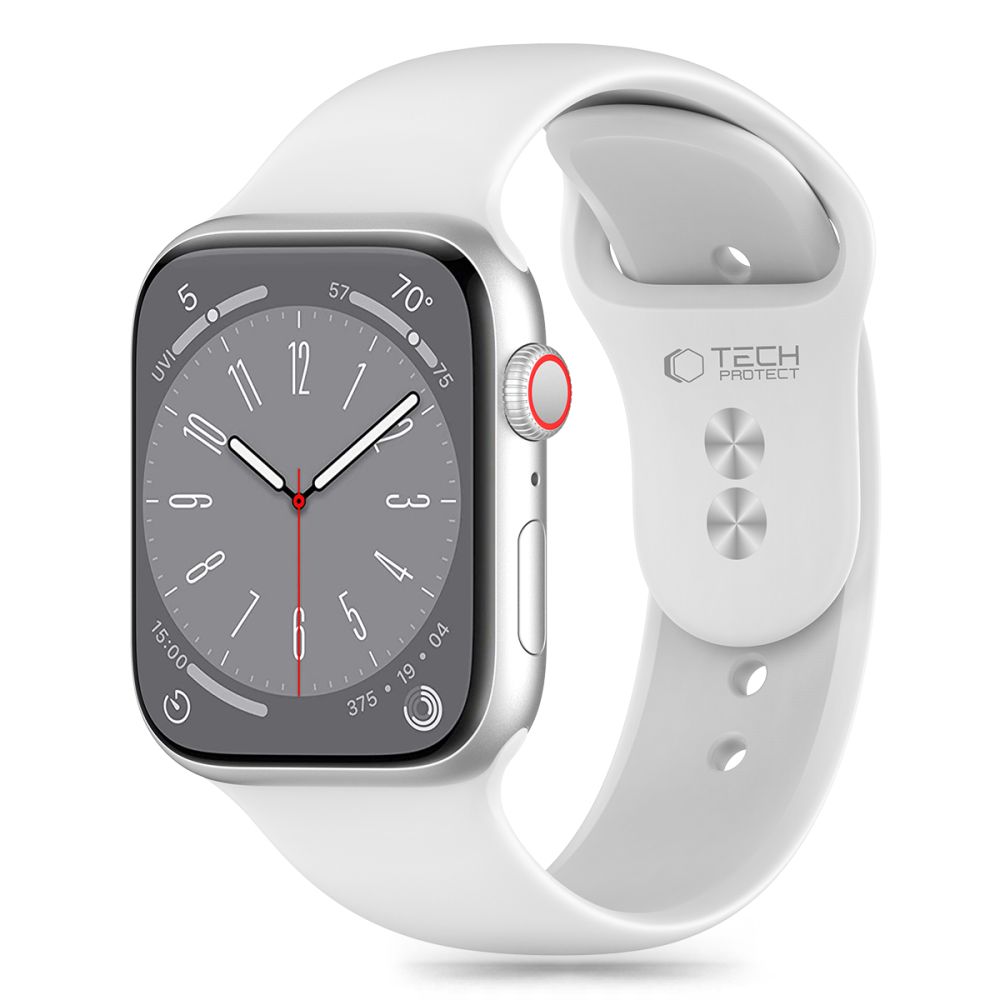 TechProtection sport siliconen Apple Watch 42 / 41 / 40 / 38 mm bandje wit