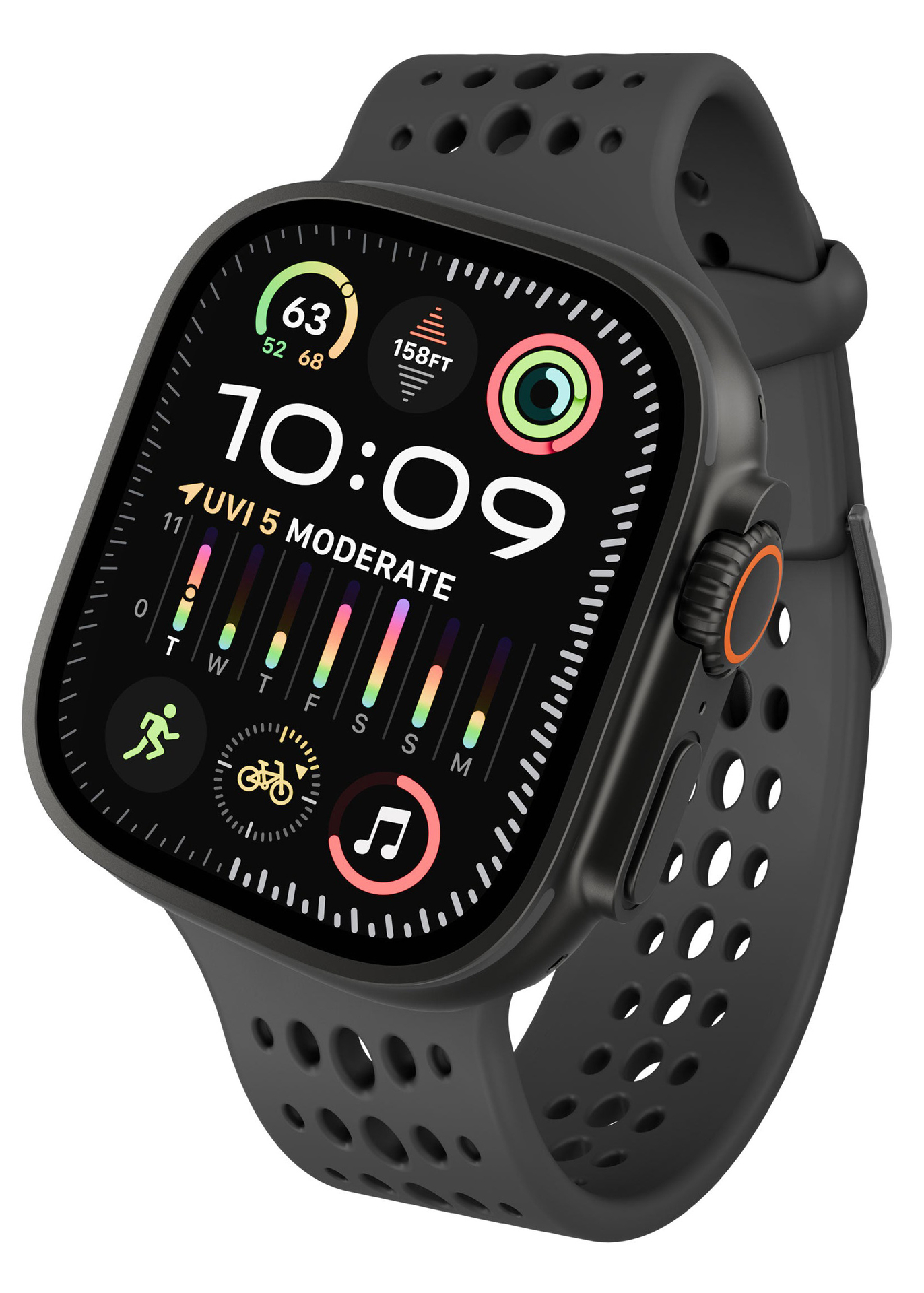 Decoded Ares O Apple Watch 49 / 46 / 45 / 44&nbsp; mm bandje zwart