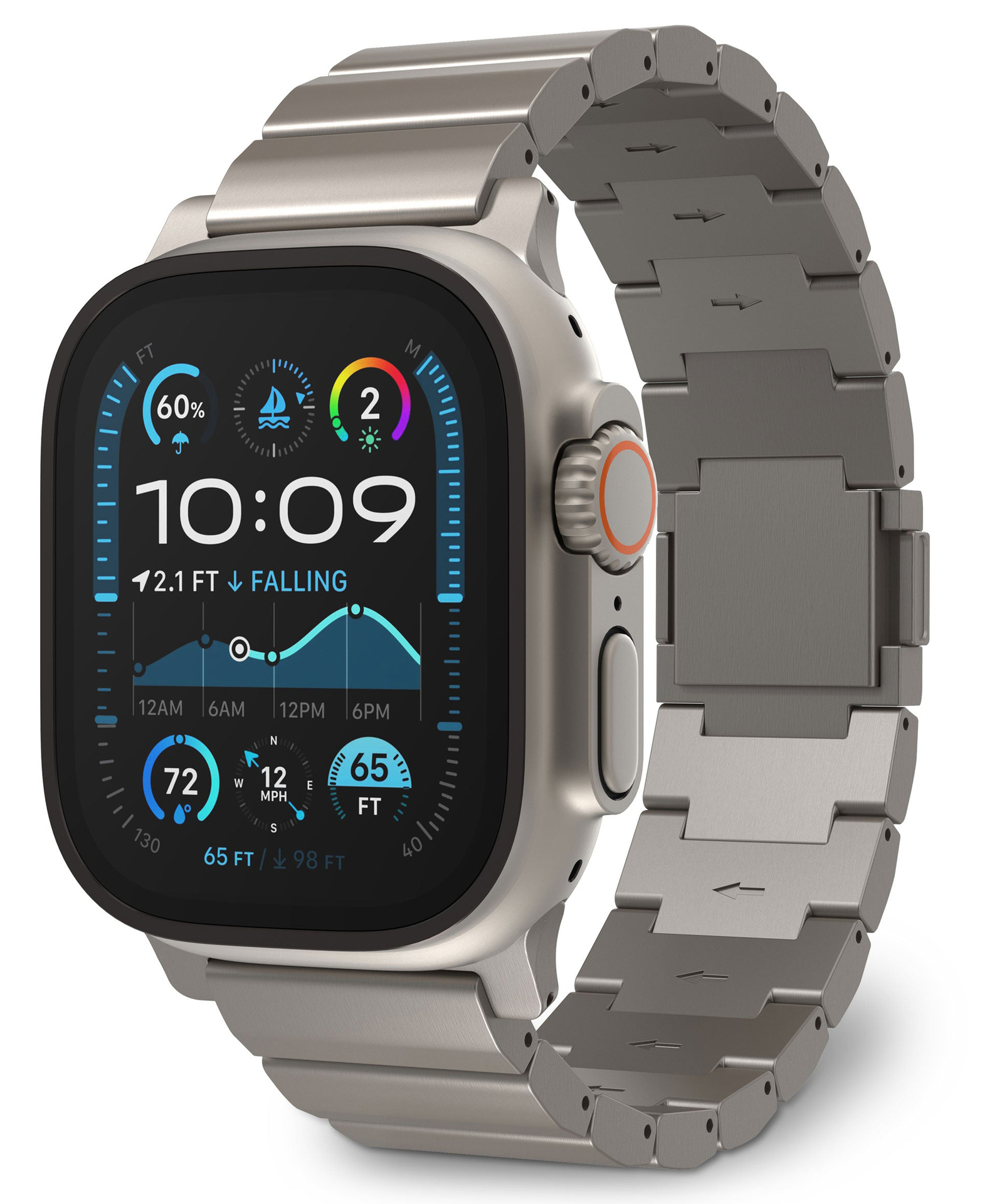 Decoded Titanium strap Apple Watch 49 / 46 / 45 / 44&nbsp; mm bandje zwart