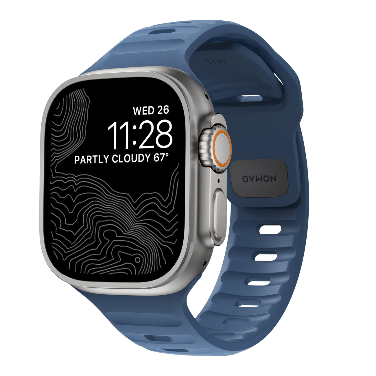 Nomad Sport FKM Apple Watch 49 / 46 /&nbsp;45 mm bandje naval blauw