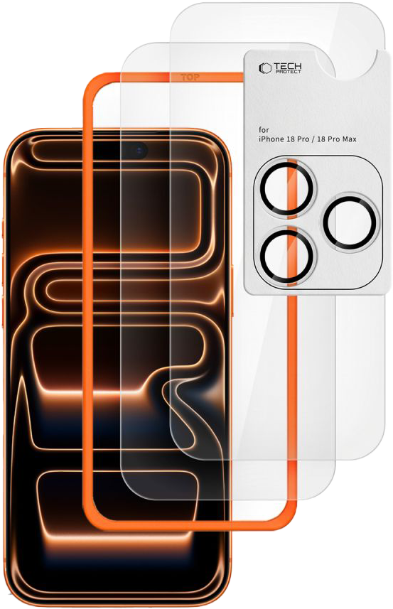 TechProtection Easy Set 3 in 1 pack iPhone 18 Pro screenprotector