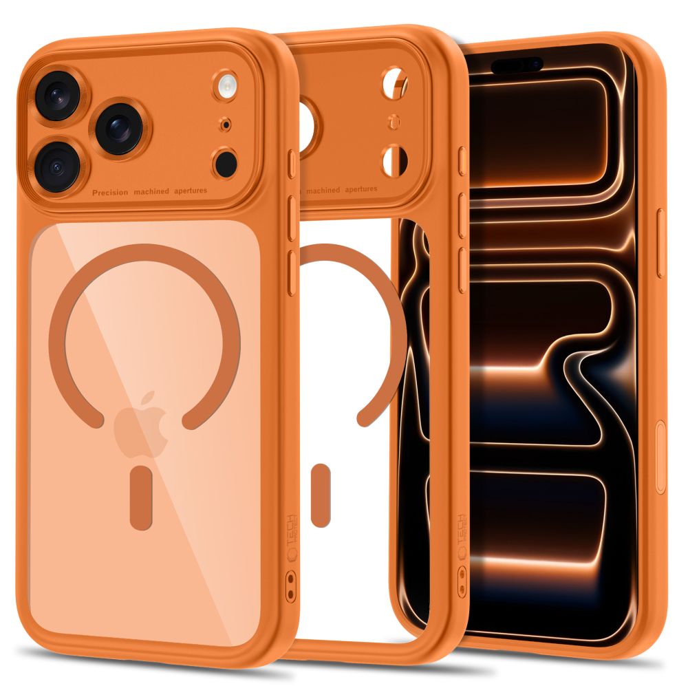 TechProtection Peak CC MagSafe iPhone 18 Pro hoesje oranje