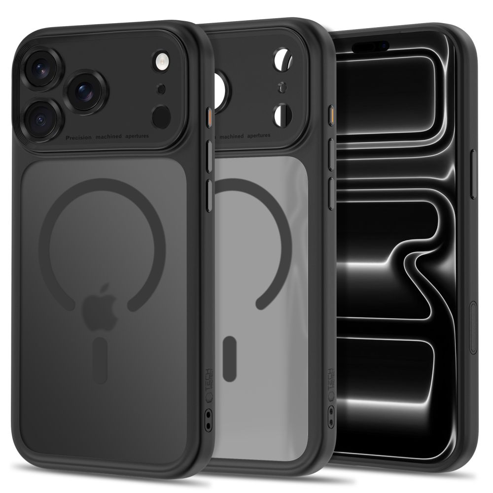 TechProtection Peak CC MagSafe iPhone 18 Pro hoesje mat zwart