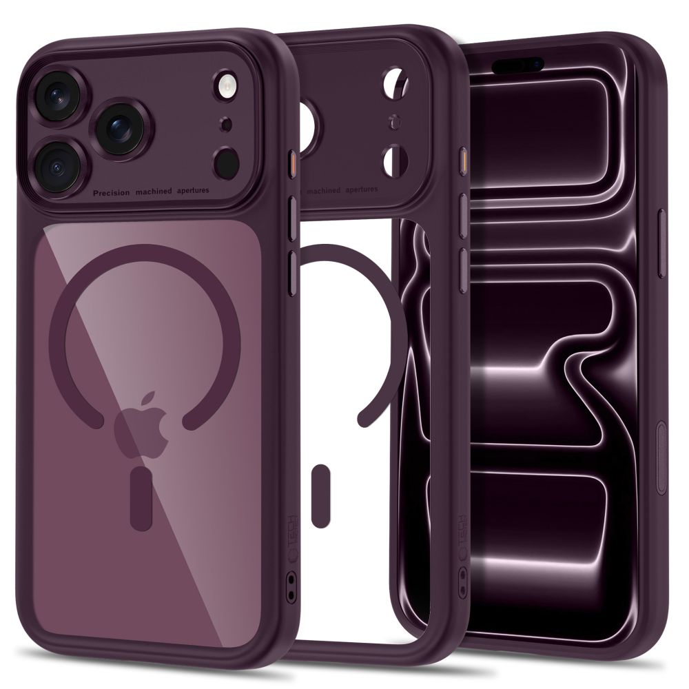 TechProtection Peak CC MagSafe iPhone 18 Pro Max case dark cherry