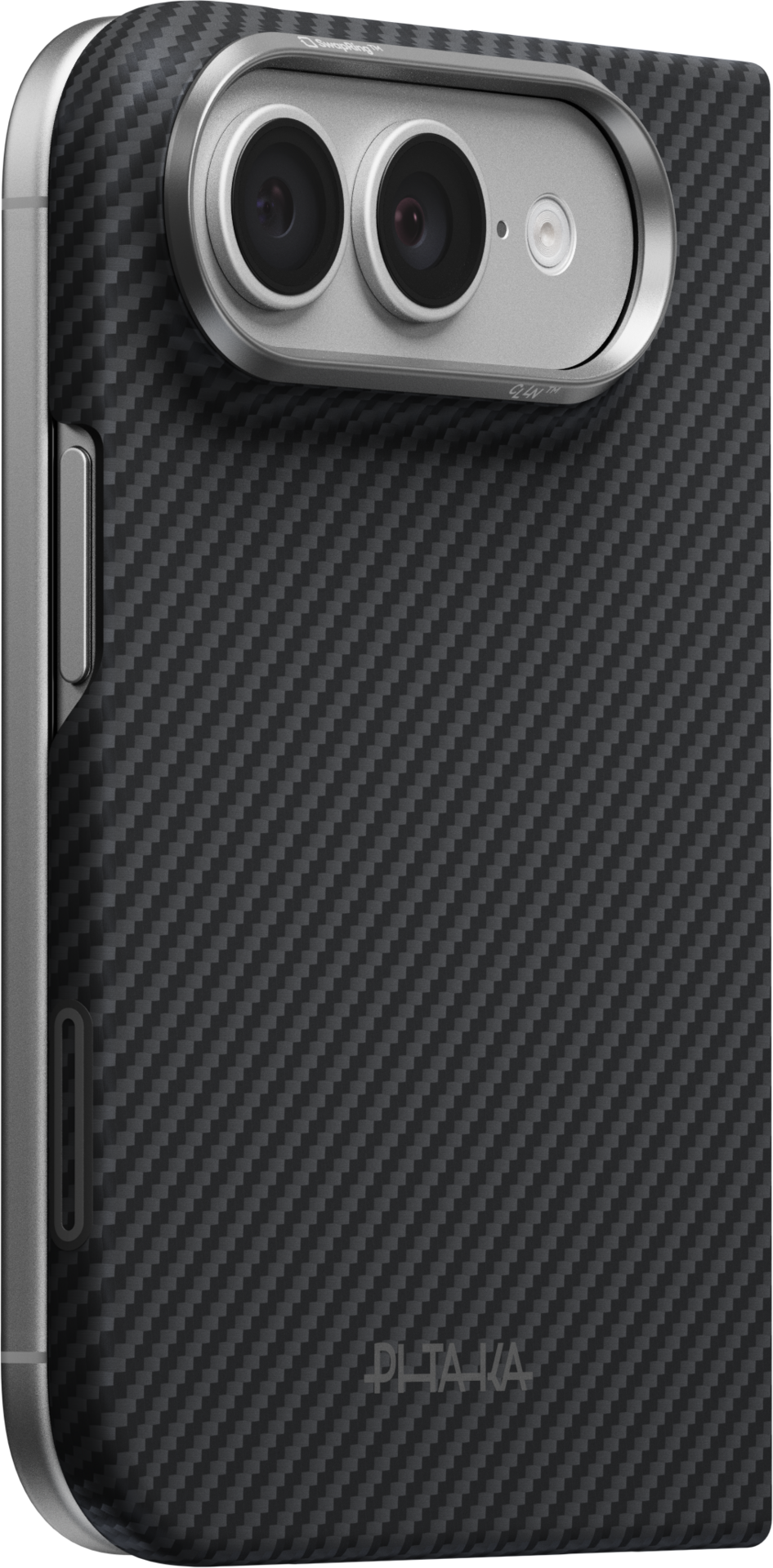 PITAKA Edge iPhone Duo Back Cover hoesje zwart