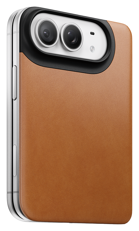 Nomad Mag Leather Back iPhone Duo hoesje saddle
