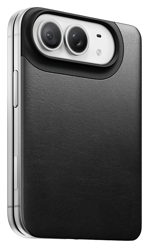 Nomad Mag Leather Back iPhone Duo hoesje zwart