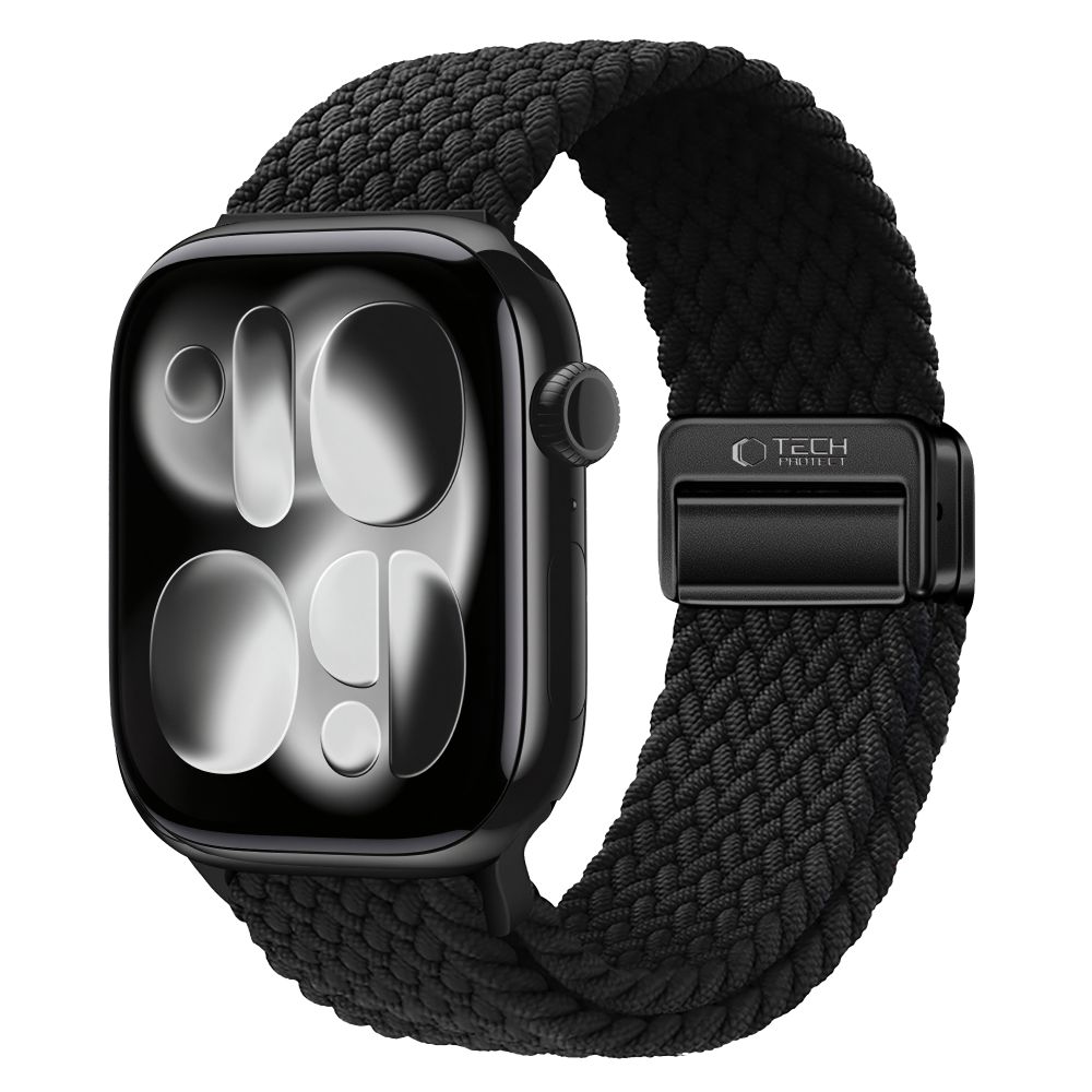 TechProtection Nylon Plus Apple Watch 49 / 46 / 45 mm bandje zwart