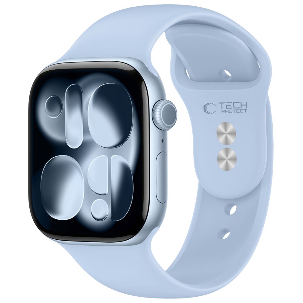 TechProtection Silicone Apple Watch 42 / 41 / 40 mm bandje lichtblauw
