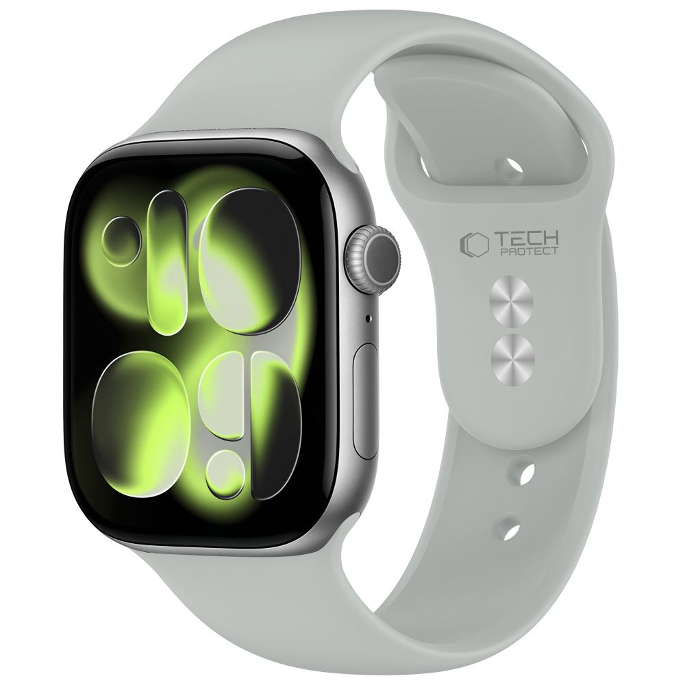 TechProtection Silicone Apple Watch 42 / 41 / 40 mm bandje grijs