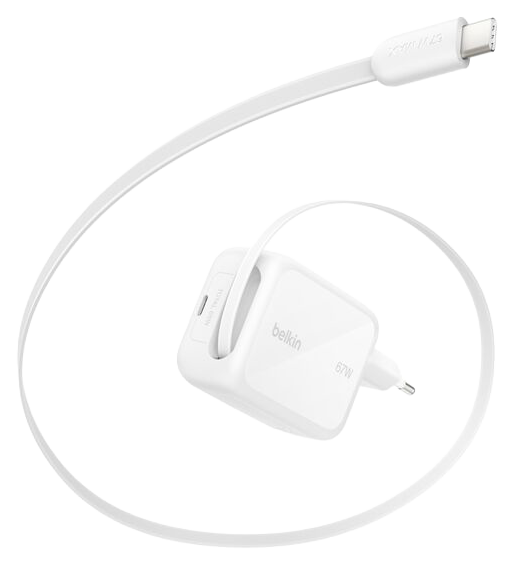 Belkin UltraCharge GaN wandlader 67 watt met uittrekbare kabel