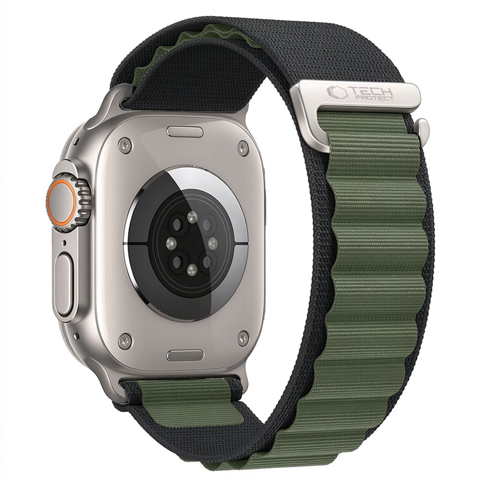 TechProtection Alpine Pro Apple Watch Ultra 49 / 46 / 45  mm bandje zwart / groen