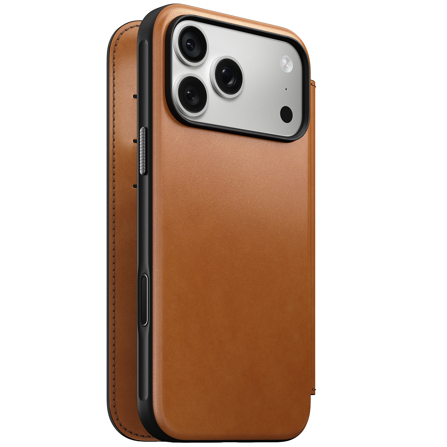 Nomad Modern Leather Horween Folio iPhone 18 Pro hoesje saddle bruin