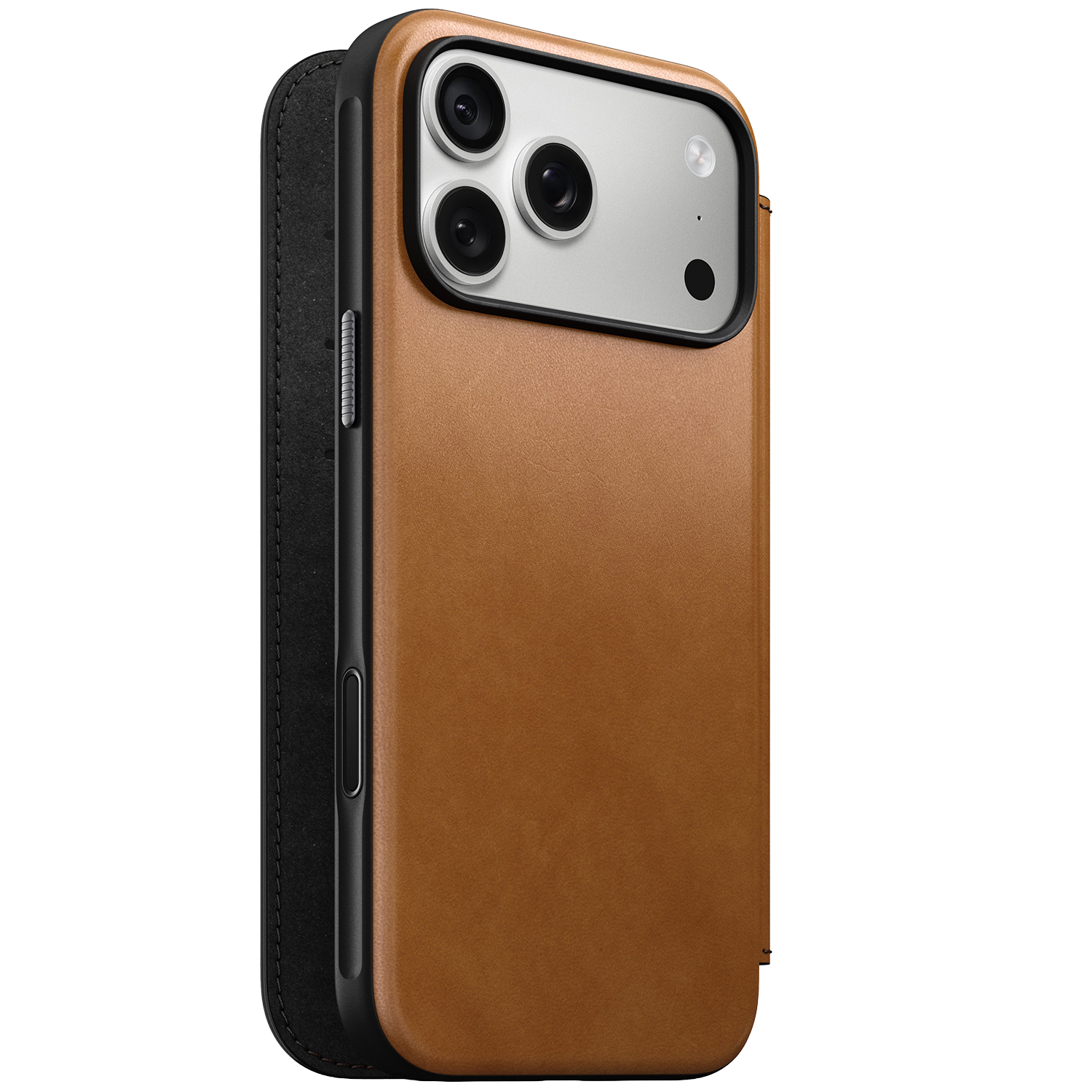 Nomad Modern Leather Folio iPhone 18 Pro hoesje tan