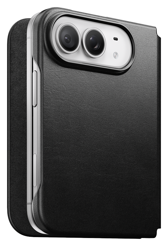 Nomad Traditional Leather Folio iPhone Duo hoesje zwart
