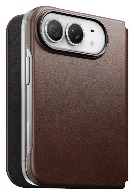 Nomad Traditional Leather Folio iPhone Duo hoesje rustic bruin