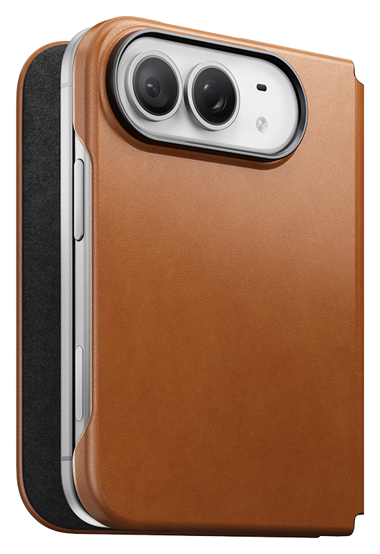 Nomad Traditional Leather Folio iPhone Duo case saddle brown