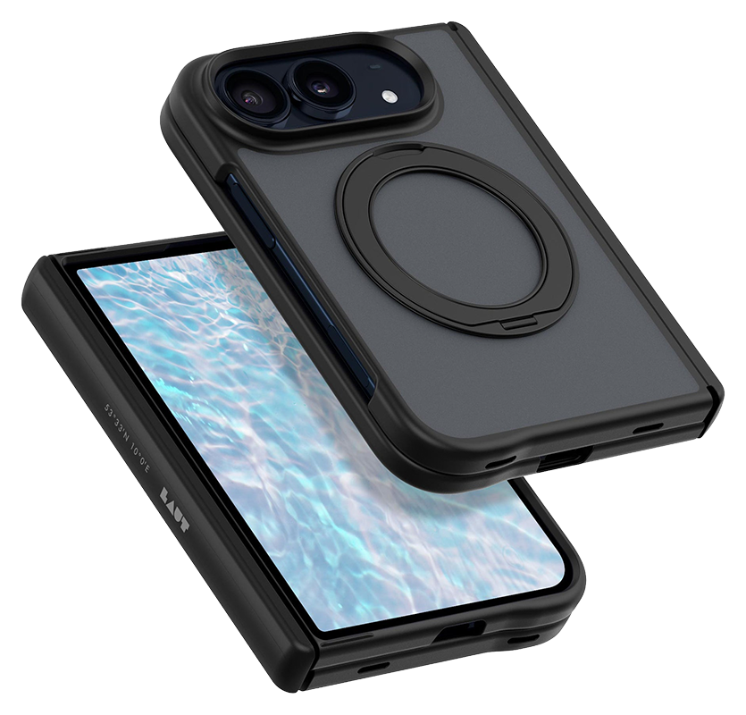 LAUT Flexi Protect MagSafe iPhone Duo hoesje zwart